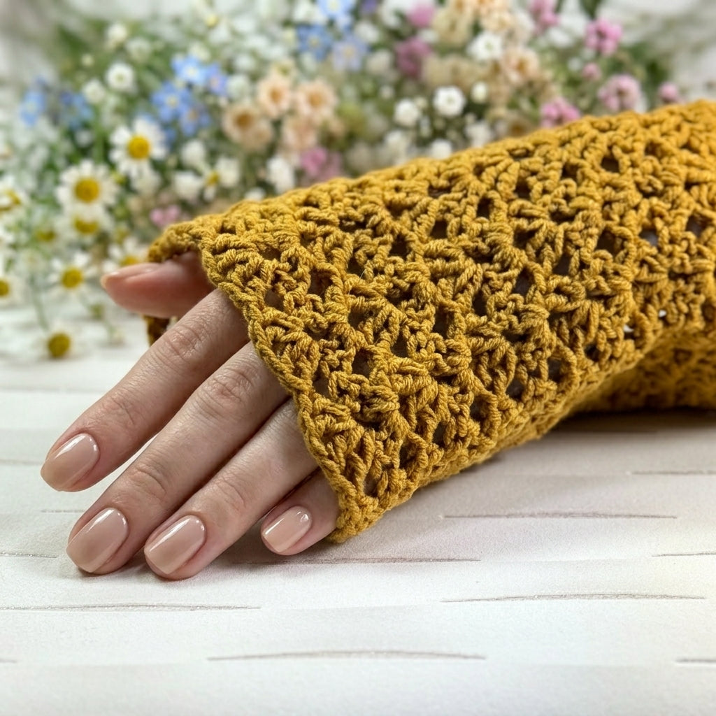 Rękawek sweterkowy musztardowy