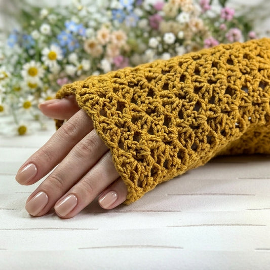Rękawek sweterkowy musztardowy